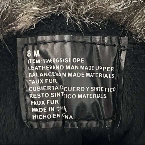 Khombu Slope Black Suede Rubber Brown Fur Lace Up All Terrain All Weather Boot 8 - Picture 6 of 10